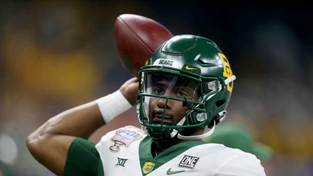 Baylor quarterback Gerry Bohanon winds up to throw.